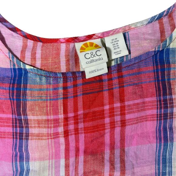 C&C California Multicolor Plaid Blouse - Picture 7 of 8